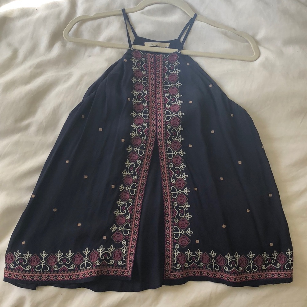 Embroidered High Neck Blouse